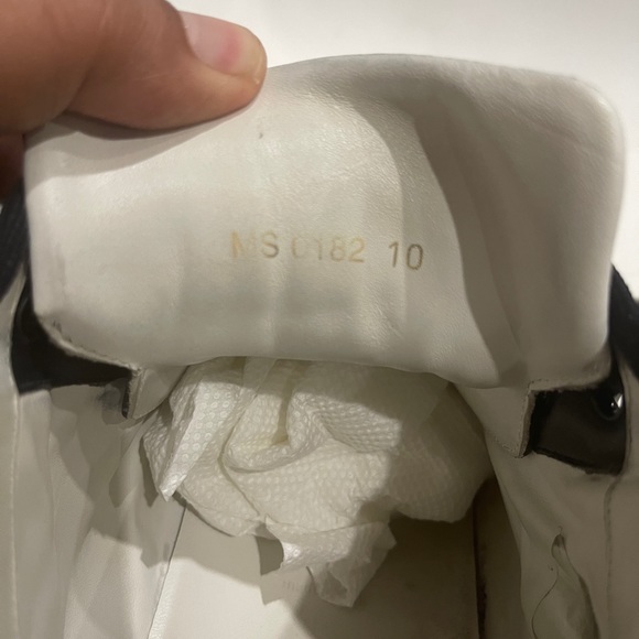 LOUIS VUITTON NAVY LEATHER TATTOO LOGO HIGH TOPS - Picture 9 of 13